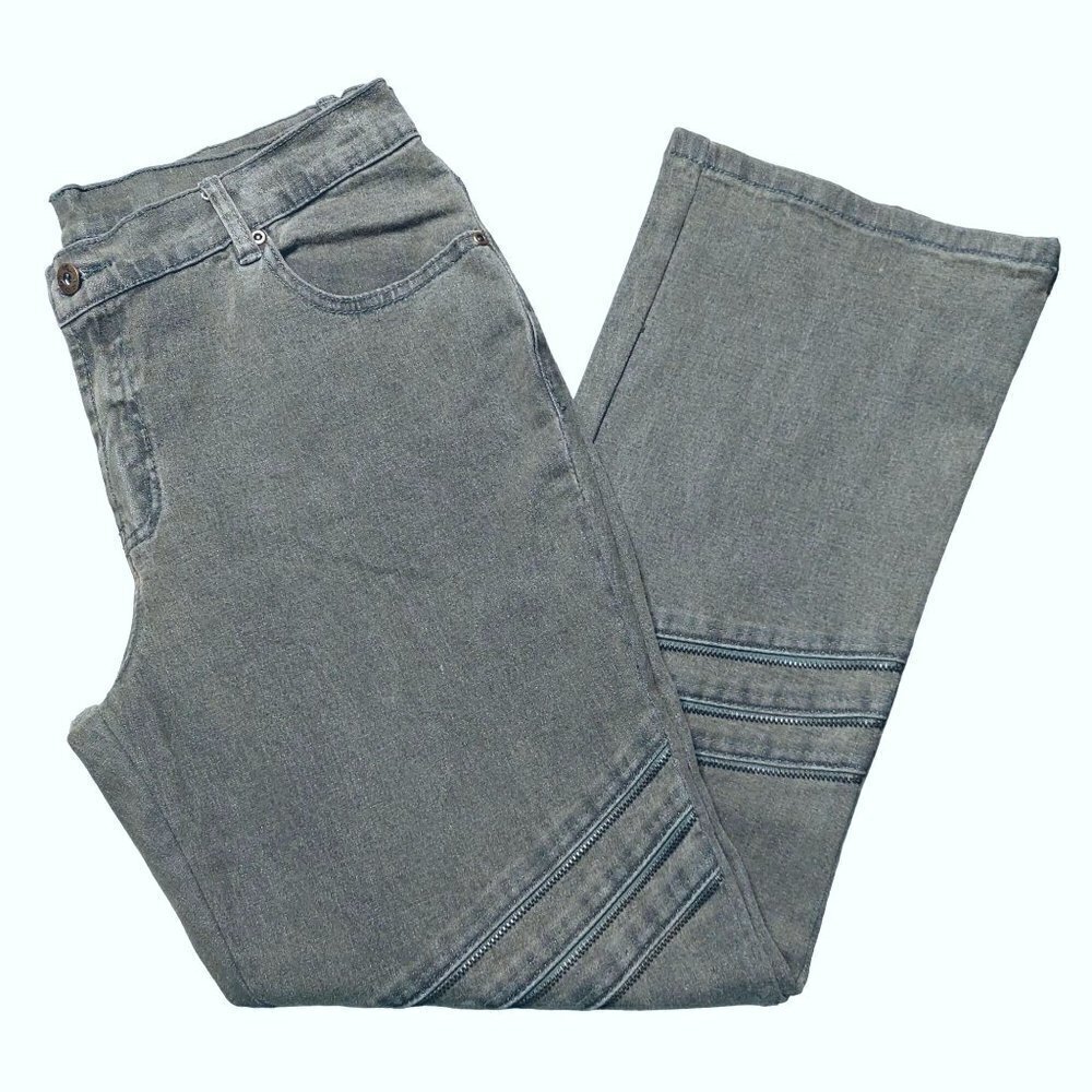 DG2 Diane Gilman Petite Classic Stretch Mid-Rise Straight Leg Zipper Mojo Jeans